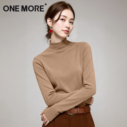 one more绒德打底衫女秋冬2025新款超好看冬装内搭半高领长袖t恤X