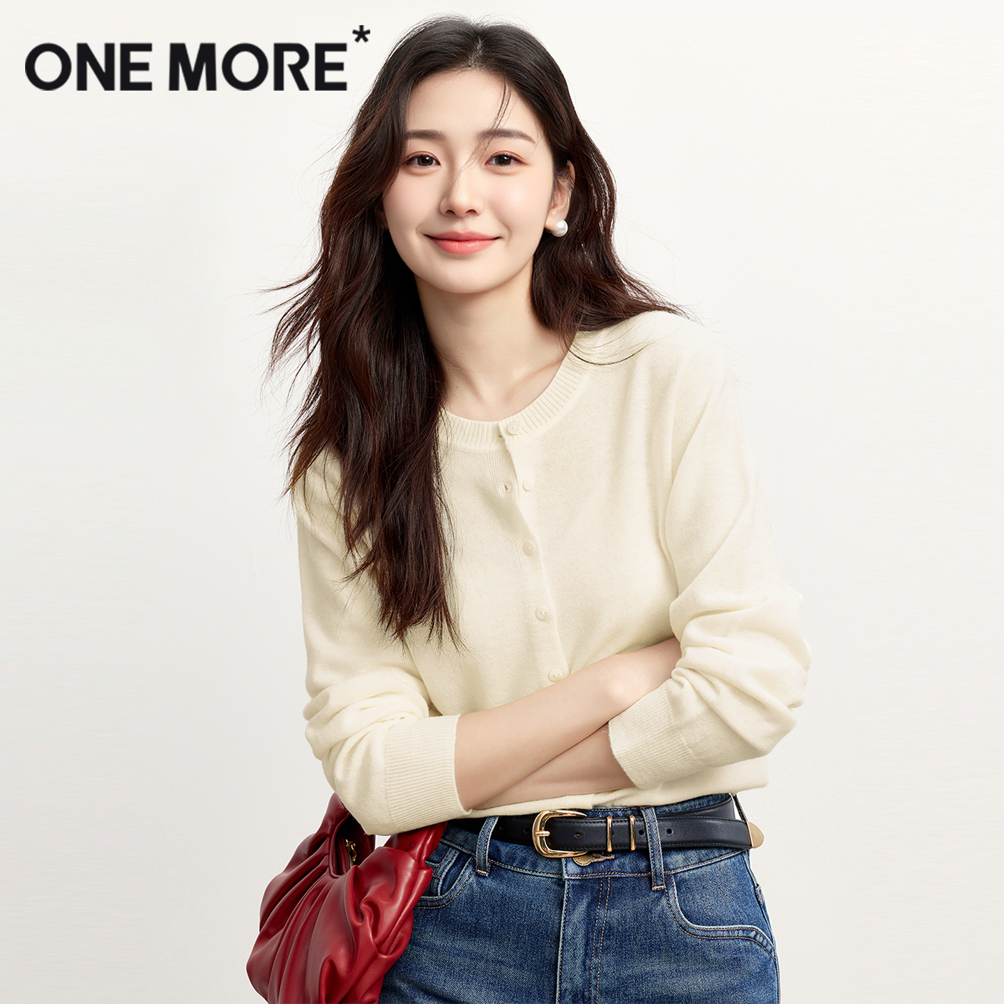 onemore修身显瘦开衫针织外套