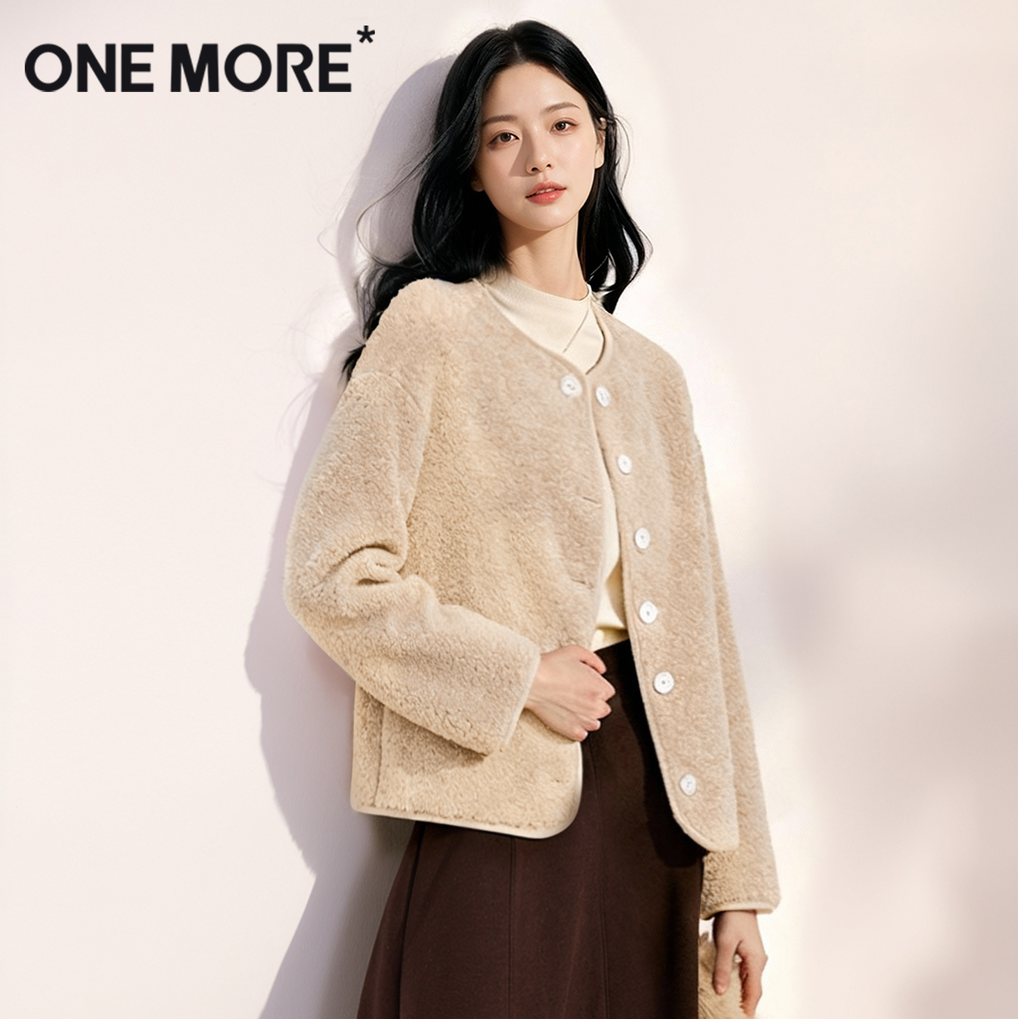 onemore摇粒绒小香风外套