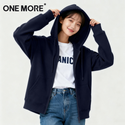 onemore宽松大版开衫卫衣