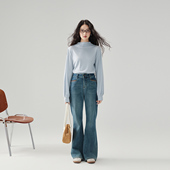 more半高领长袖 打底女2025冬季 外穿内搭法式 one 泡泡袖 上衣高级感