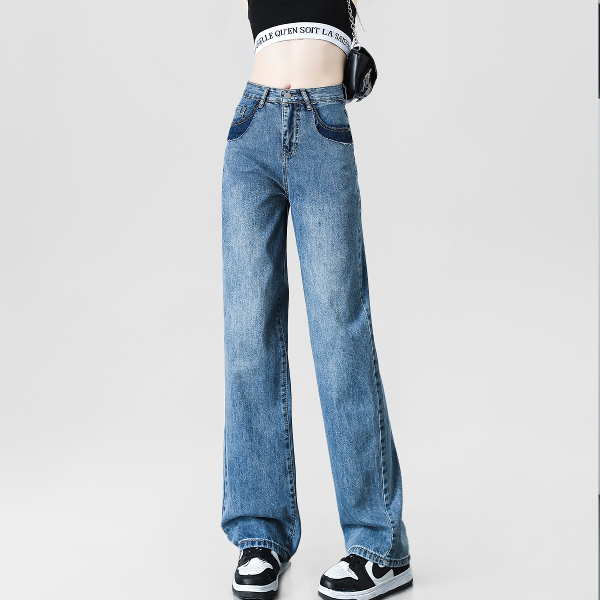 高腰牛仔裤女2025冬季新款