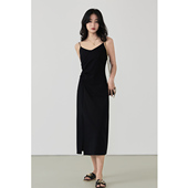 one 打底高级年会礼服 吊带连衣裙修身 more2025夏季 内搭小黑裙法式