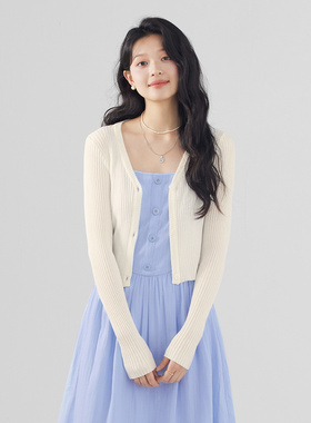 one more薄款外套女2025新款冰丝针织衫开衫高级感空调衫短款上衣