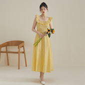 more夏季 雪纺无袖 连衣裙女修身 one 吊带裙法式 碎花裙高级感裙子