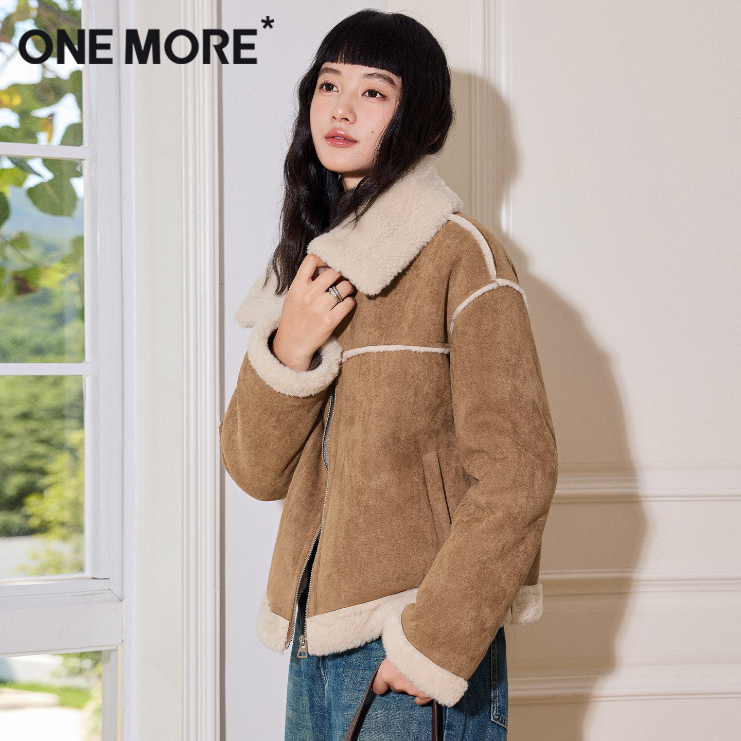onemore麂皮绒短款外套