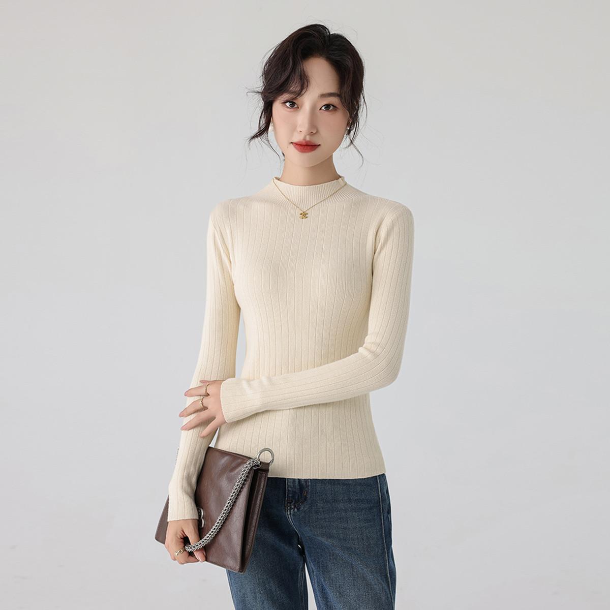 半高领打底衫正肩针织衫