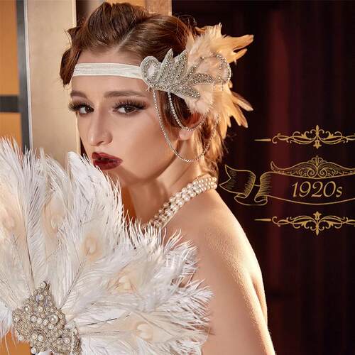 1920sFlapper羽毛头饰套装
