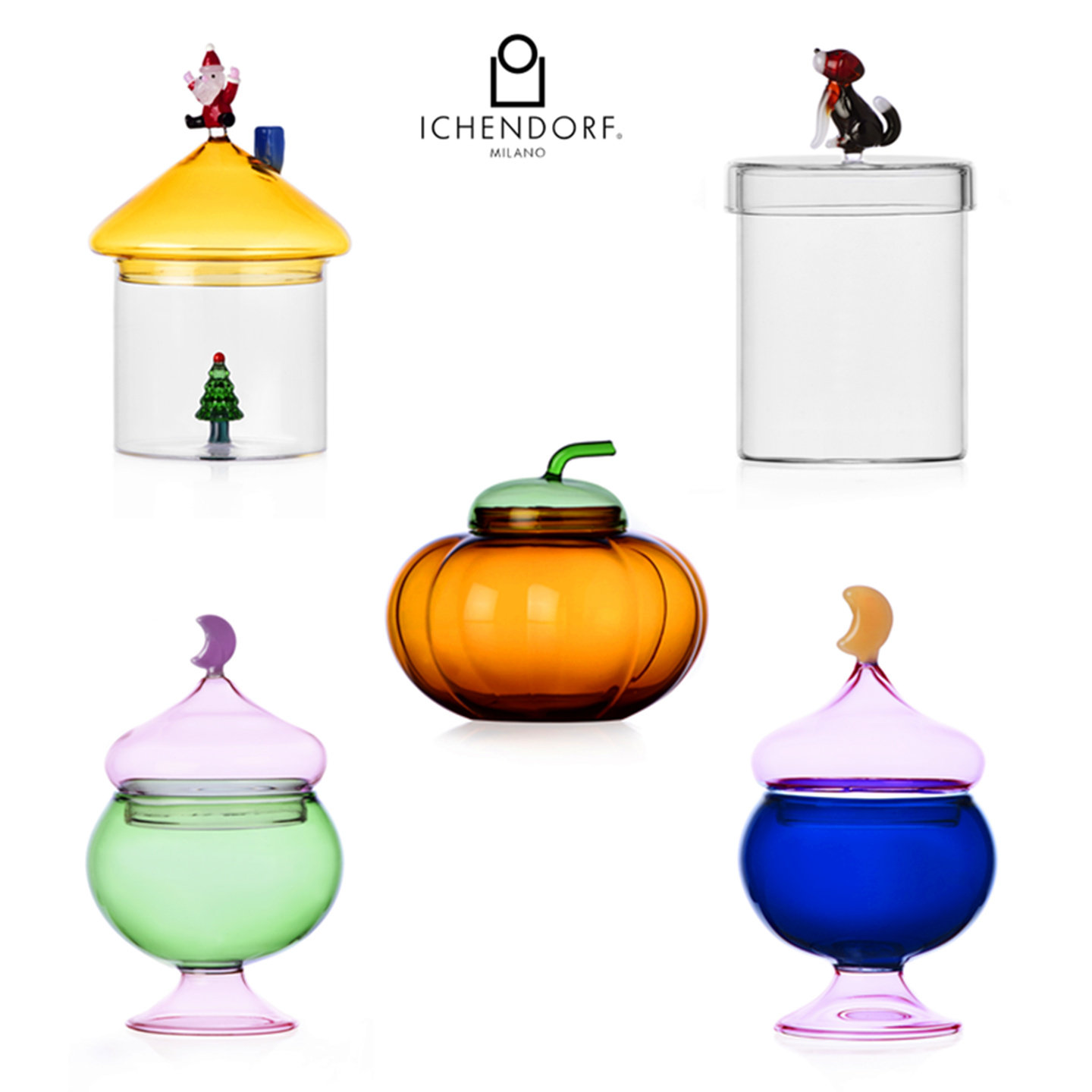 意大利ICHENDORF创意玻璃储物罐女生首饰盒坚果零食糖罐收纳盒