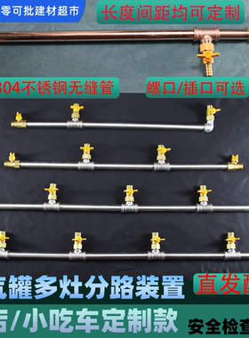 液化气煤气罐商用猛火灶减压阀分路接头煤气管软管三四通分气阀