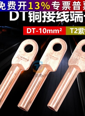 凤凰铜鼻子电缆铜接头堵油DT-10mm2平方接线铜端子线耳铜线鼻子