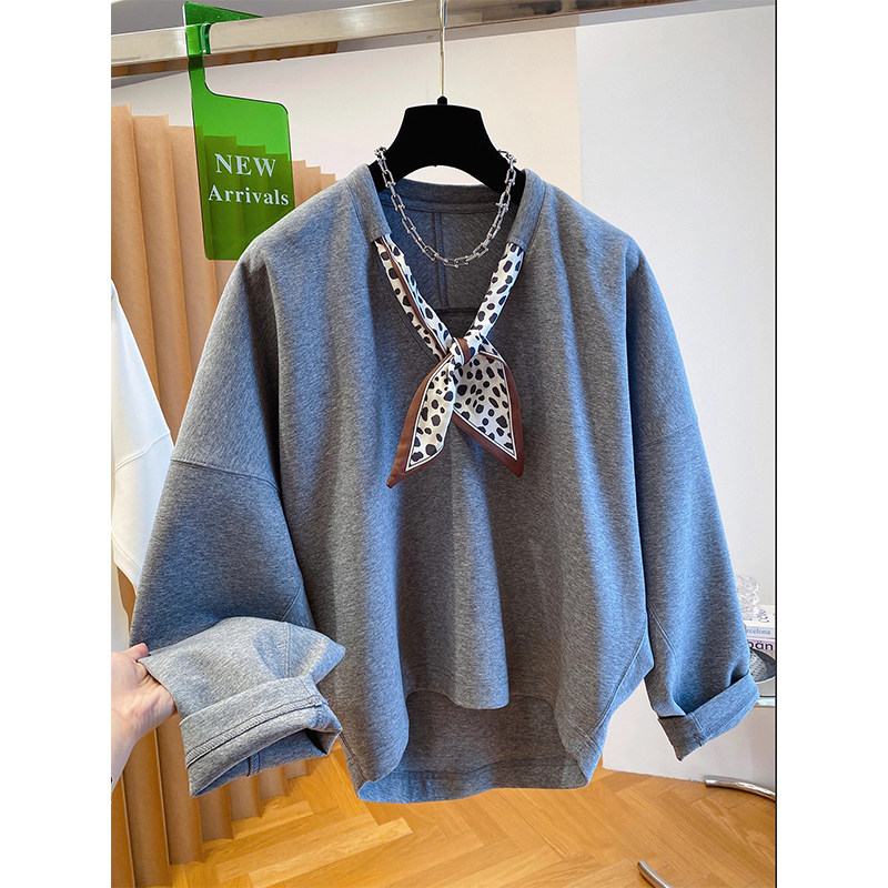 200斤胖mm大码休闲设计感不规则领带丝巾卫衣女春秋宽松休闲上衣,女装/女士精品,卫衣/绒衫,淘宝优惠券,粉丝福利购,淘宝优惠卷