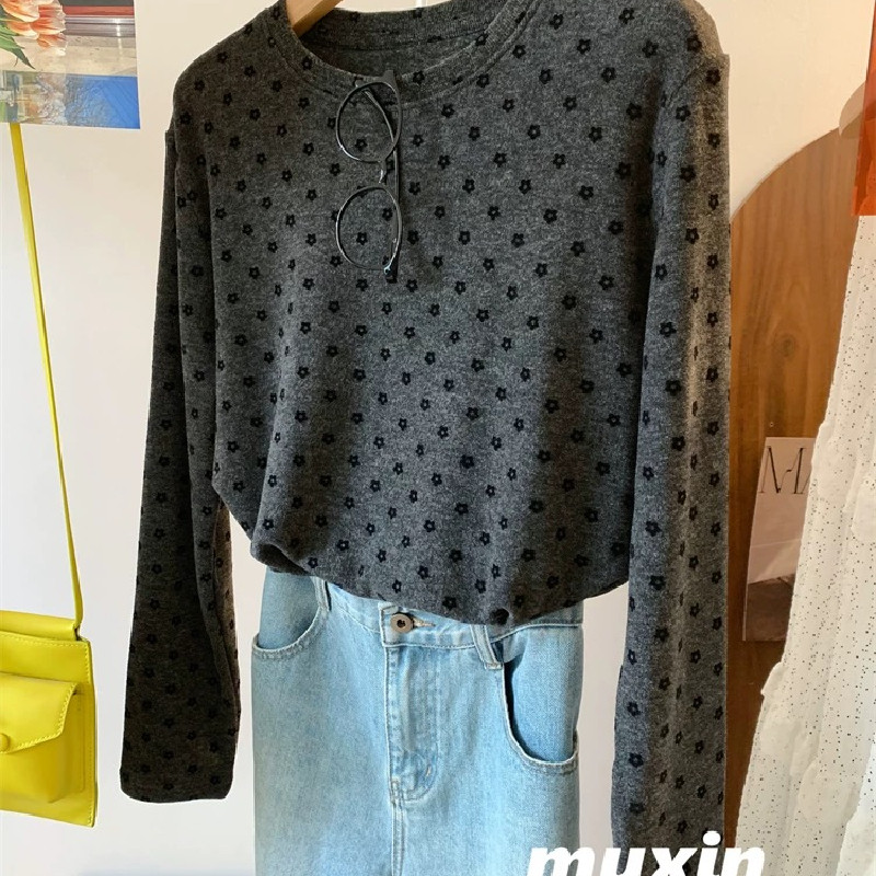 特大码300斤小花磨毛德绒圆领长袖T恤女秋冬韩版宽松内搭时尚上衣,女装/女士精品,T恤,淘宝优惠券,粉丝福利购,淘宝优惠卷