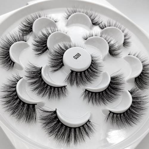 7 Pairs Mink Hair False Eyelashes Thick Wispy Fluffy Lashes