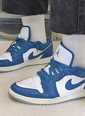Nike/耐克 Air Jordan 1 Low AJ1工业蓝白低帮复古篮球鞋FN5214