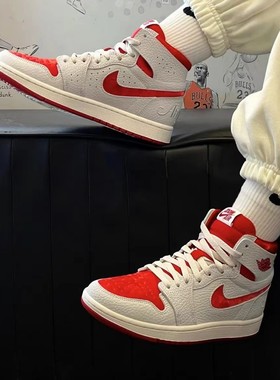 Nike/耐克 Air Jordan1 Zoom CMFT 2 白红 情人节高帮 DV1304-106
