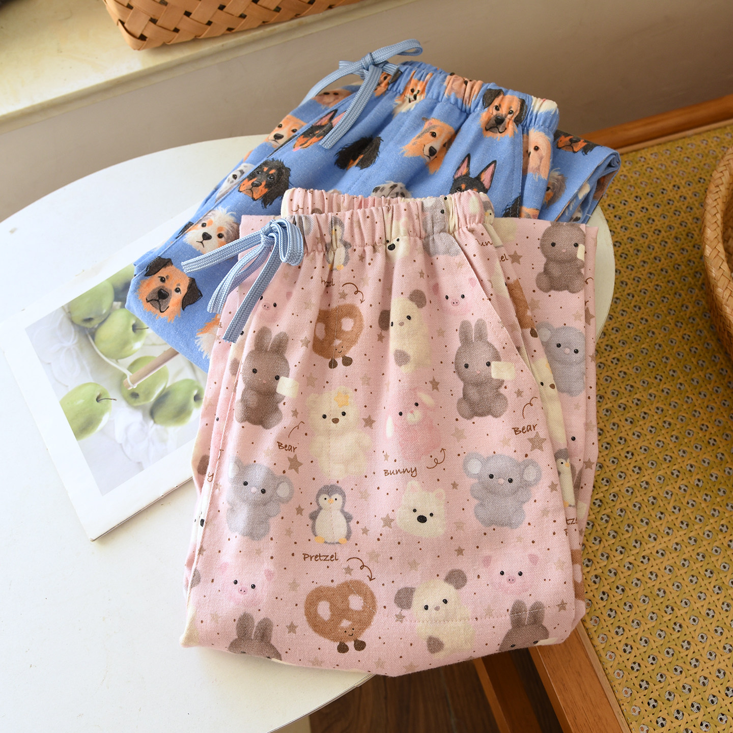 软fufu亲肤纯棉磨毛长裤卡通印花宽松家居长裤带抽绳口袋裆部加固,女士内衣/男士内衣/家居服,睡裤/家居裤,淘宝优惠券,粉丝福利购,淘宝优惠卷