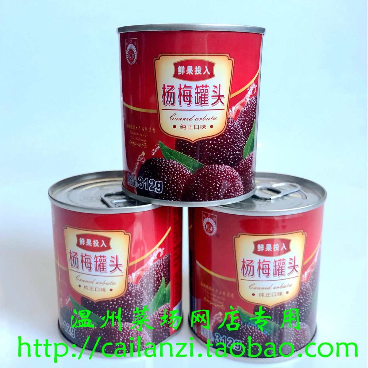 温州味道 杨梅罐头 易拉罐糖水罐头 新鲜水果东魁杨梅罐头 312g