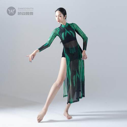 改良旗袍式古典舞服女夏