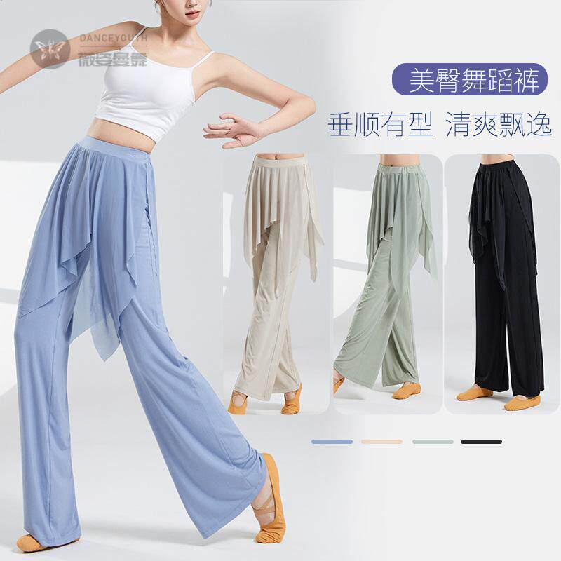舞蹈女弹力网纱裙裤形体练功裤