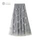 新款 网纱刺绣重工半身裙大码 纱裙2025春季 a字文艺高腰长裙子8692