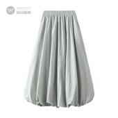 2025春新款 高腰显瘦花苞灯笼裙半身裙中长款 裙子女0503