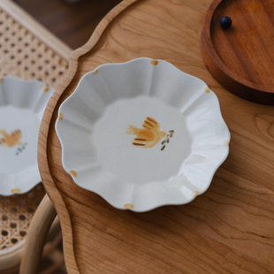 川谷原厂飞鸟小盘家用菜盘甜品盘陶瓷盘子ins风