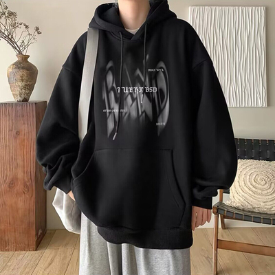 重磅纯棉加绒加厚连帽卫衣男秋冬