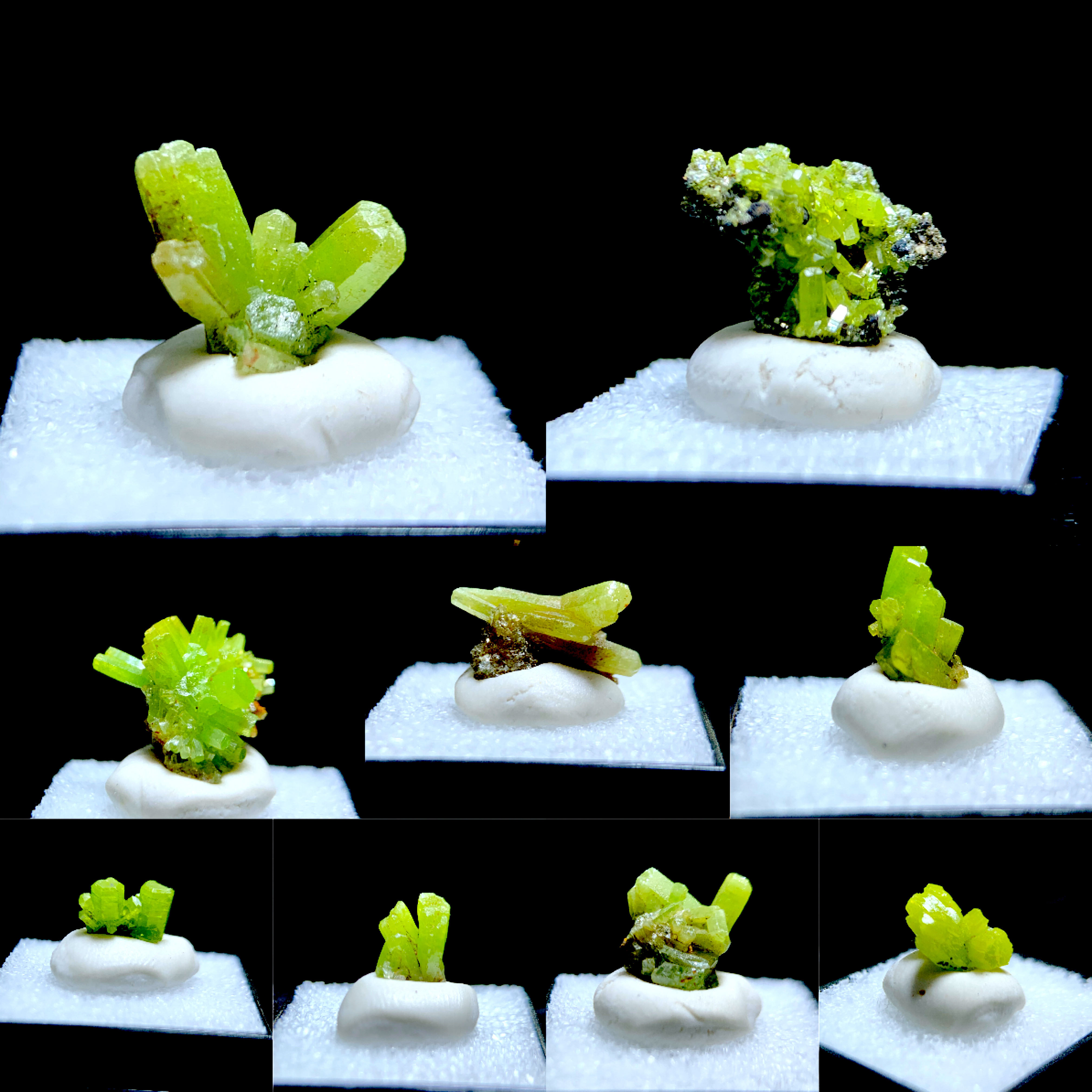 广西磷氯铅矿天然绿色矿物晶体原石盒子猫矿奇石摆件科普教学标本