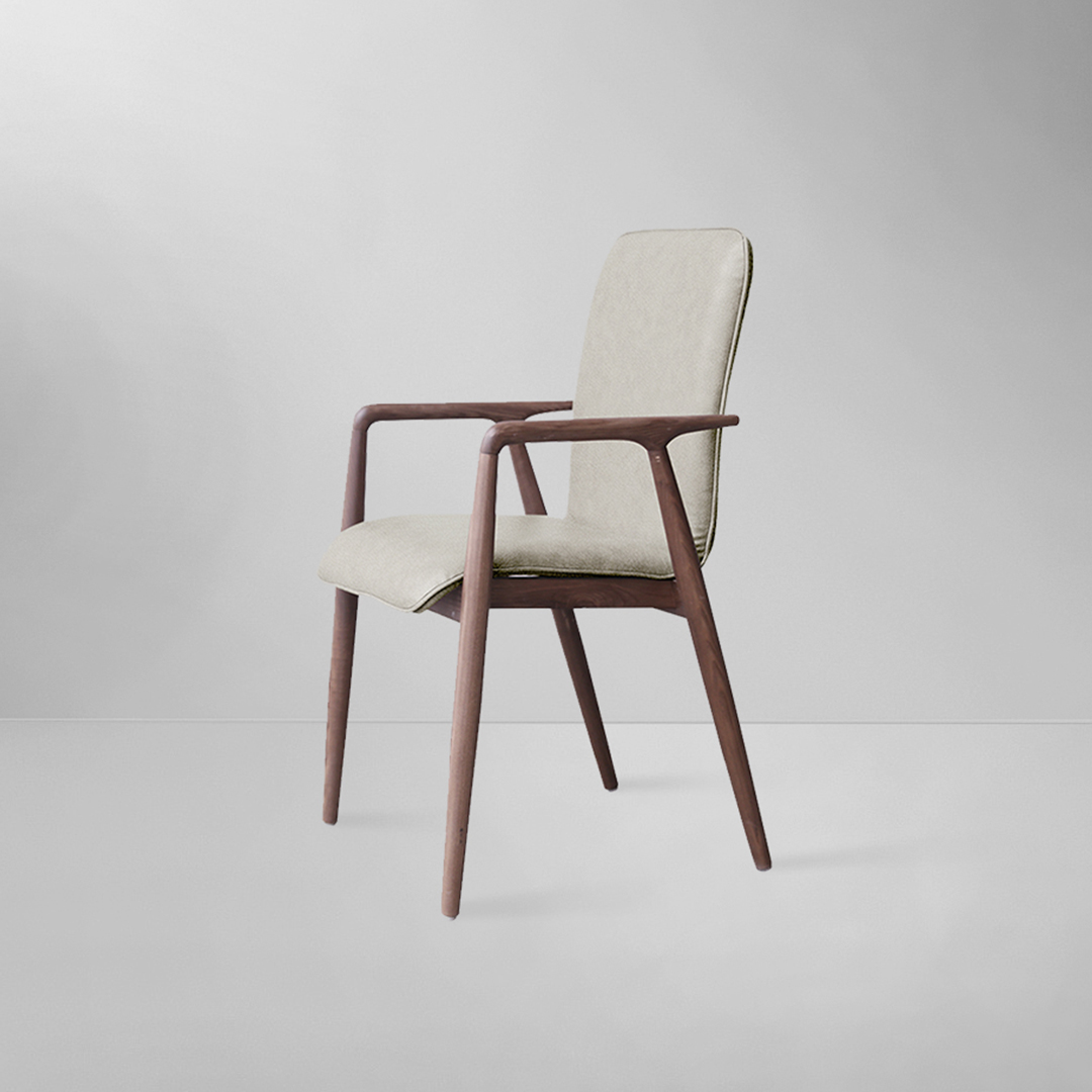 拉维蓓乐实木皮革北欧设计椅子