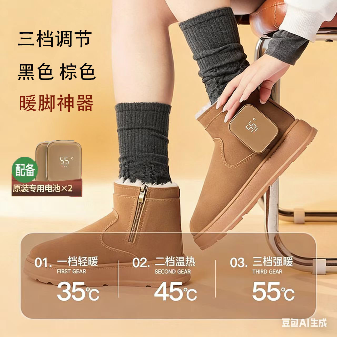 梵尼洛充电恒温数显暖脚鞋