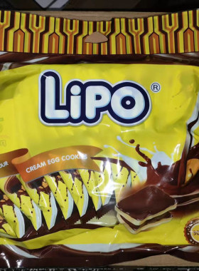 越南特产 lipo 巧克力面包干300克饼干牛奶鸡蛋味网红早餐零食