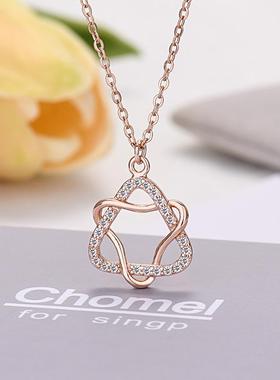 镂空花朵百搭五角星s925纯银