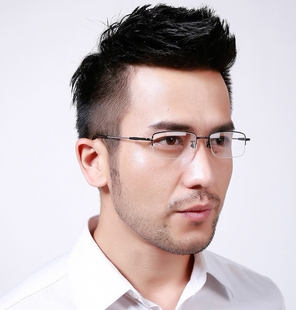 配眼镜金边近视镜超轻男中年金丝边镜框半框变色眼镜大脸老花镜