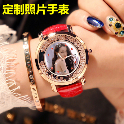 diy小众夏季来图定制满钻手表