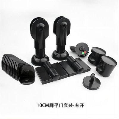 公共卫生间隔断配件黑色塑料指示锁隔断门锁 公用厕所五金拉手锁