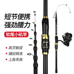 岸筏竿鱼竿便捷伸缩岸筏软尾小矶竿杆专业必备垂钓鲫鲤渔具套装 备
