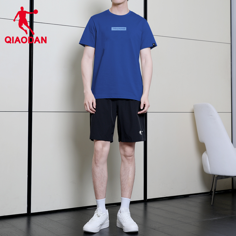 乔丹冰丝运动套装男夏季轻薄透气休闲纯棉短袖T恤五分短裤两件套