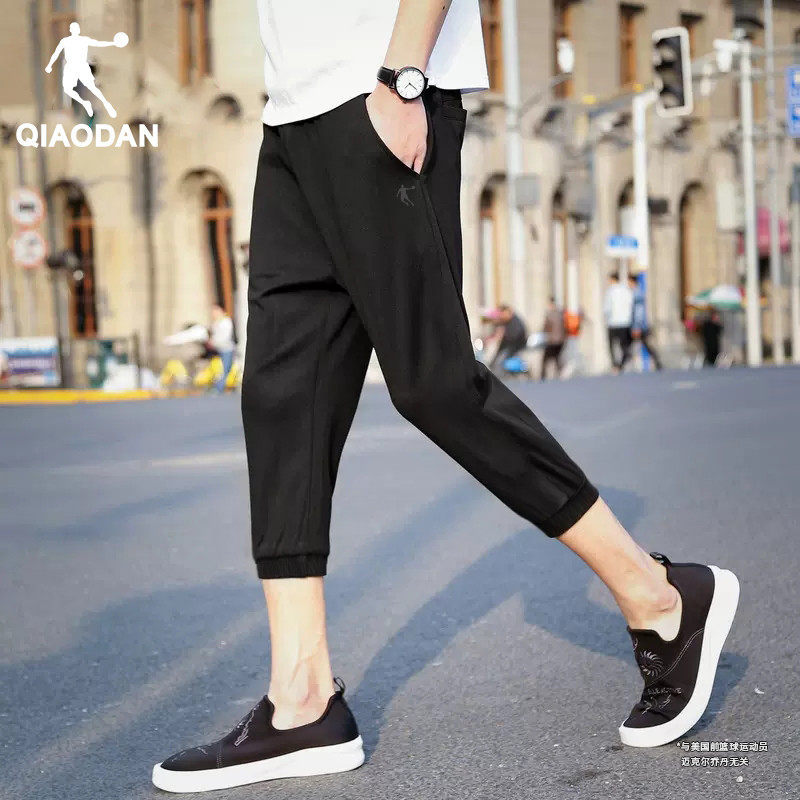 乔丹七分裤男官方正品夏季薄款速干透气运动短裤跑步健身束脚裤子