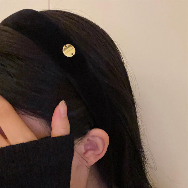 发箍复古绒面博主同款黑色气质