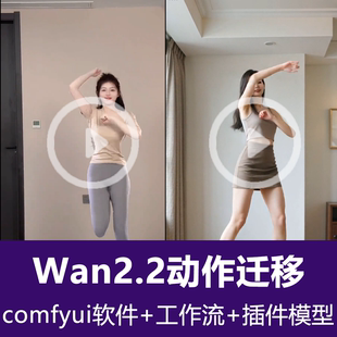 Comfyuii人物动作迁移Wan2.2VACE动作模仿耿穗短视频美女跳舞流