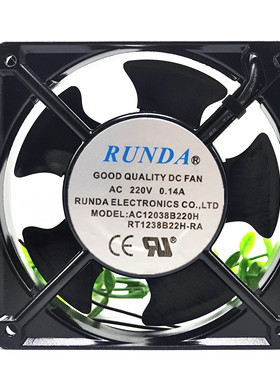 0.14A全新RUNDA润达AC12038B220H 8025机柜9225散热220V风扇12025