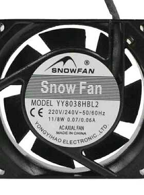 全新SNOWFAN YY8038HBL2/HSL2 AC220V 8025机柜散热12025风扇9225