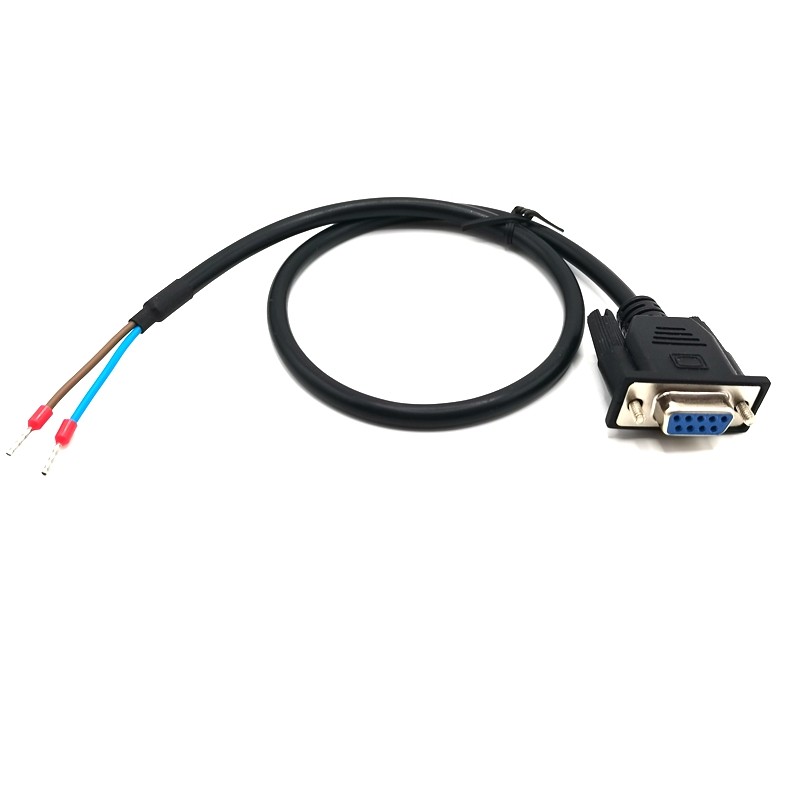 纯铜定做2芯DB9线RS485线串口公头3和8脚母头1和2脚出线对线鼻子