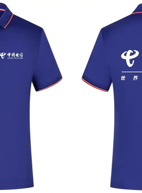 中国电信工作服短袖t恤营业厅男