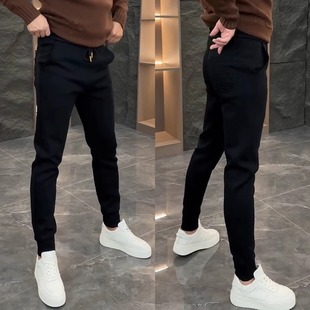 韩版 修身 束脚休闲长裤 2024新款 潮流运动裤 男士 春秋季 百搭小脚卫裤