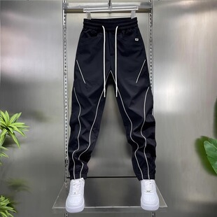 2025夏季新款运动休闲薄款裤子潮牌痞帅炸街男宽松高档设计冲锋裤