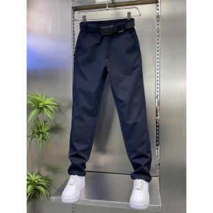 春秋季百搭修身休闲裤子男士2025新款简约微锥直筒工装裤宽松卫裤