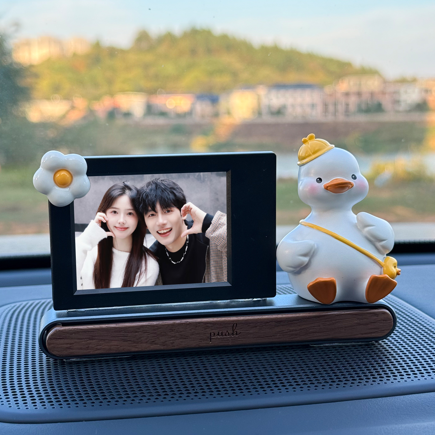 定制亚克力车载拍立得相框摆件diy照片汽车中控台临时停车牌装饰