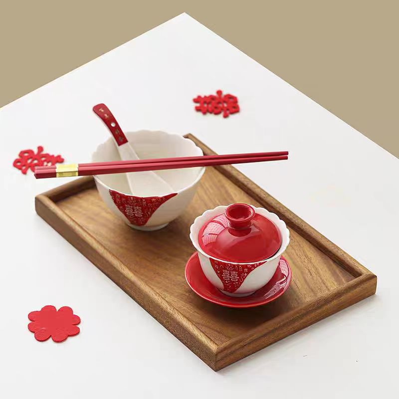 结婚碗筷套装喜碗对碗婚礼送新人